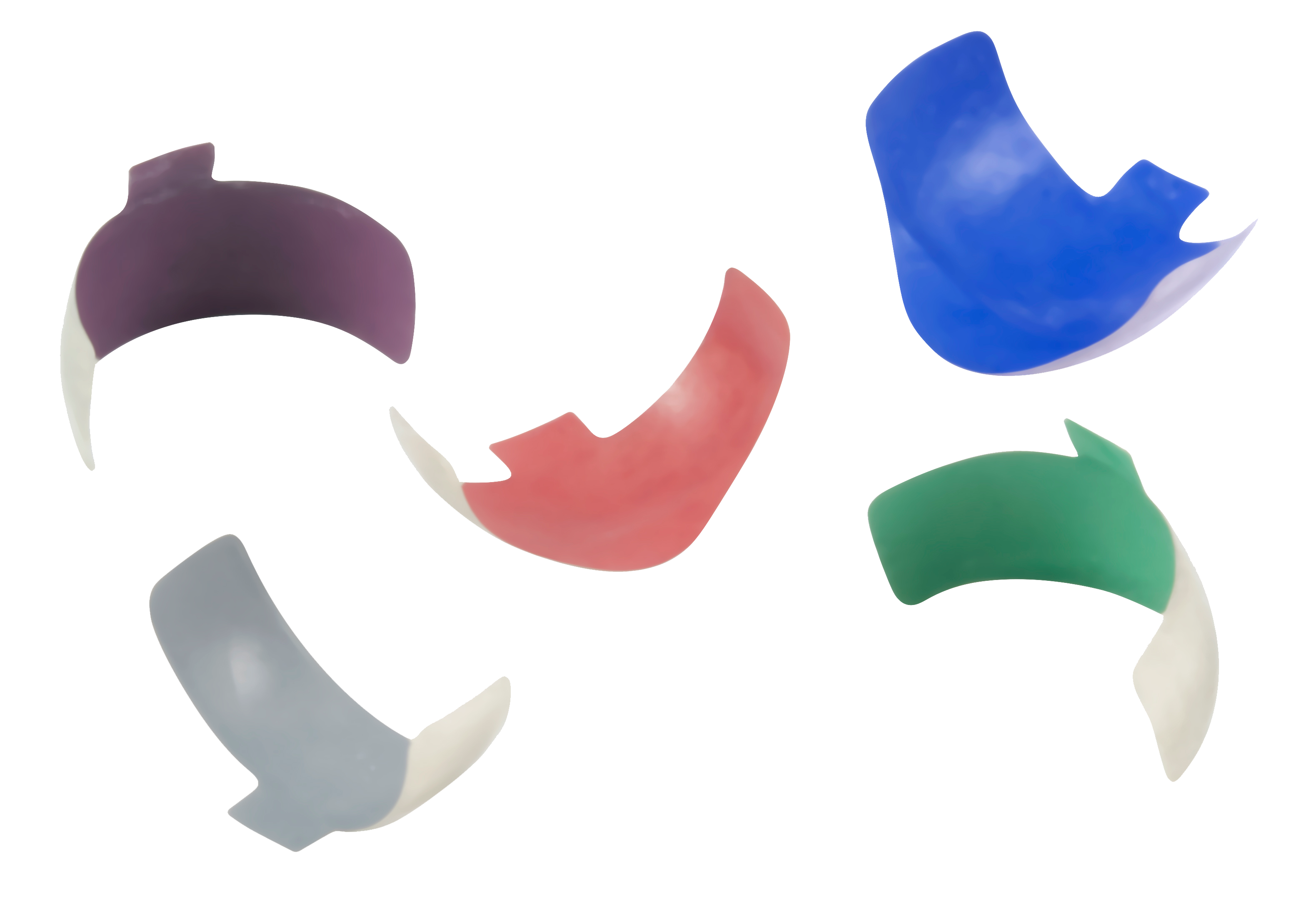 3D Fusion Bands scatter with Transparent Background