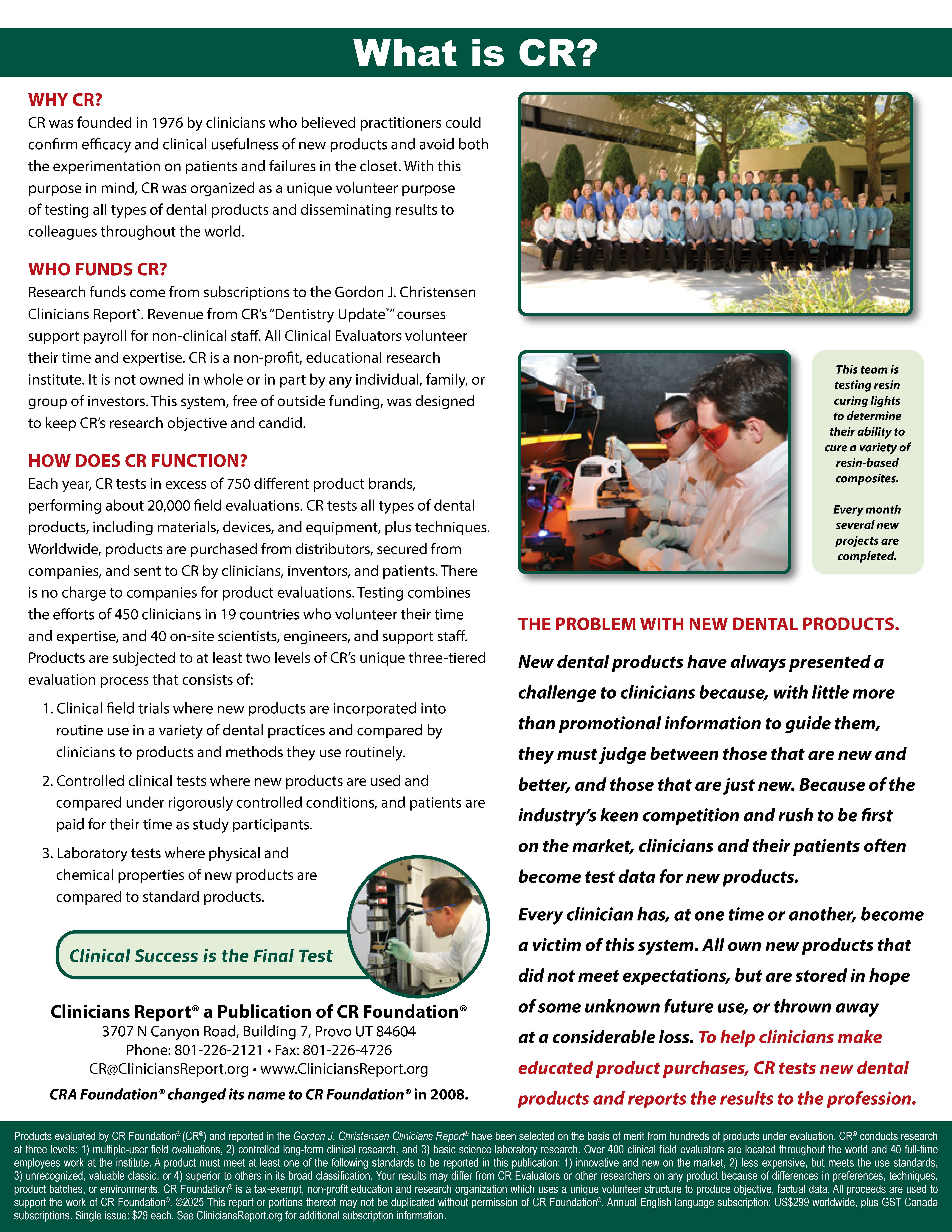 Clinician Report Article - Quad Matrix System